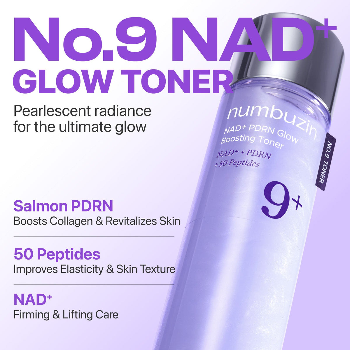 Numbuzin - No.9+ NAD+ PDRN Glow Boosting Toner, 150ml