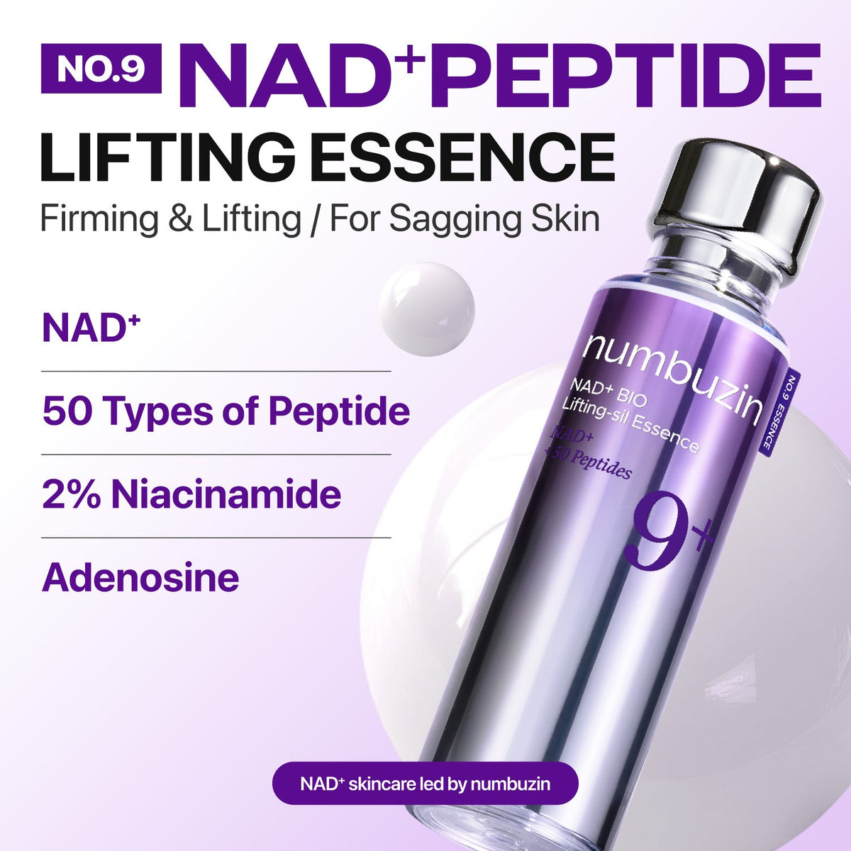 Numbuzin - No.9+ NAD+ Bio Lifting-sil Essence, 30ml