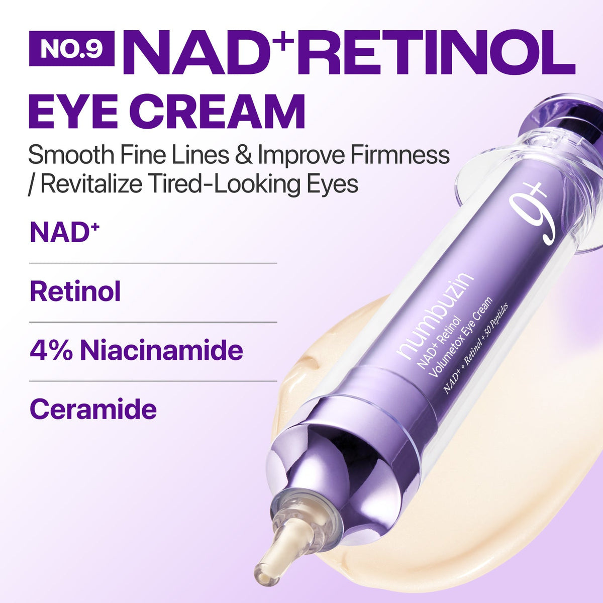 Numbuzin - No.9 NAD+ Retinol Volumetox Eye Cream, 10ml
