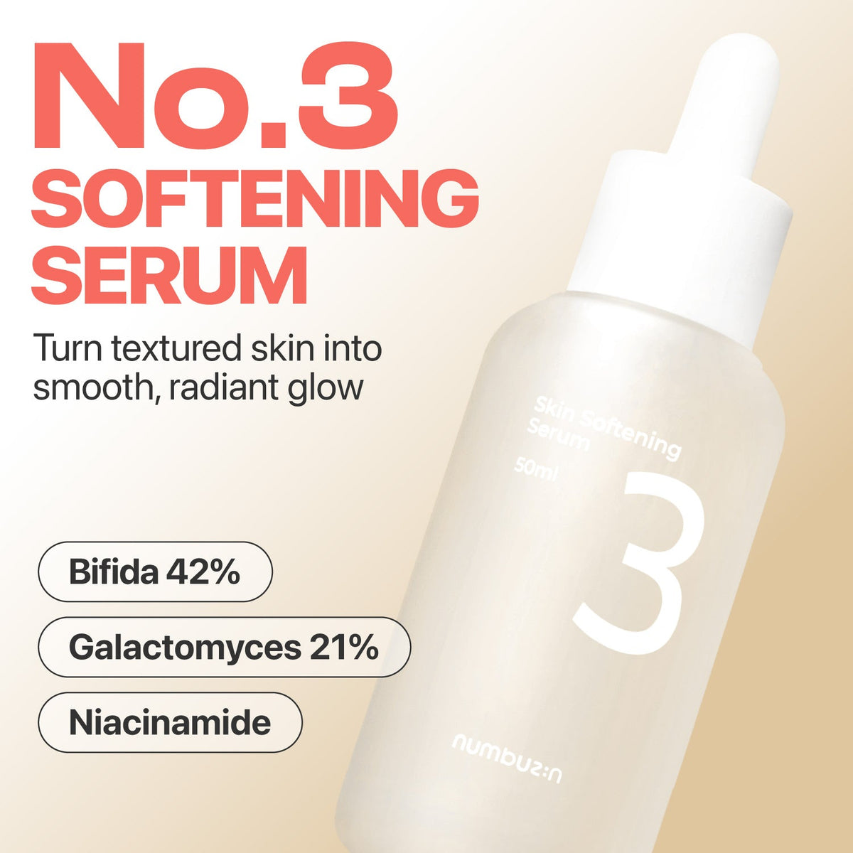 Numbuzin - No.3 Skin Softening Serum, 50ml