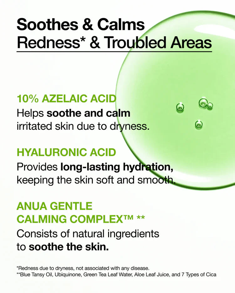 Azelaic acid serum for acne and redness