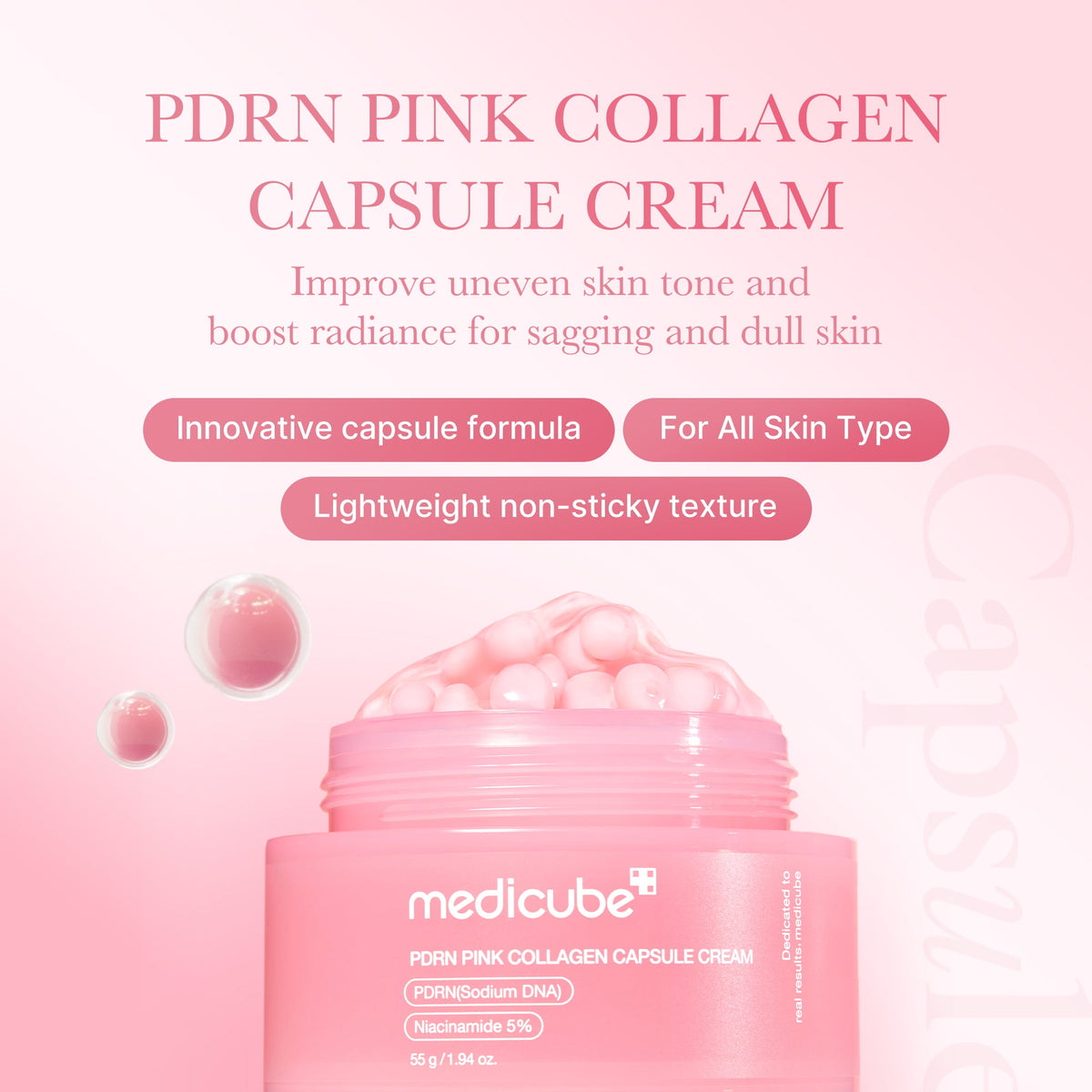 Medicube - PDRN Pink Collagen Capsule Cream, 55g