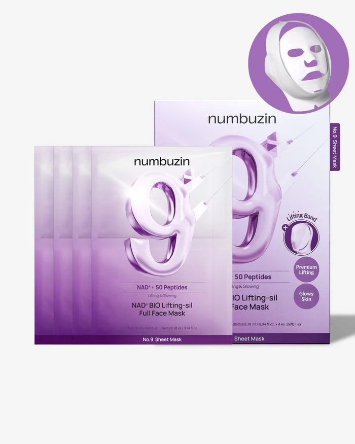 Numbuzin No.9 NAD + Bio Lifting Full face beauty Mask, 4 sheets